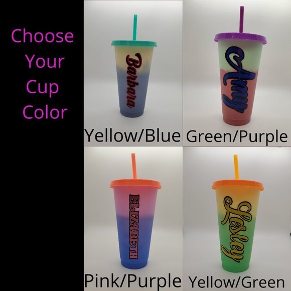 Custom Daisy Color Change 24 oz Cold Cup - Picture 3 of 8